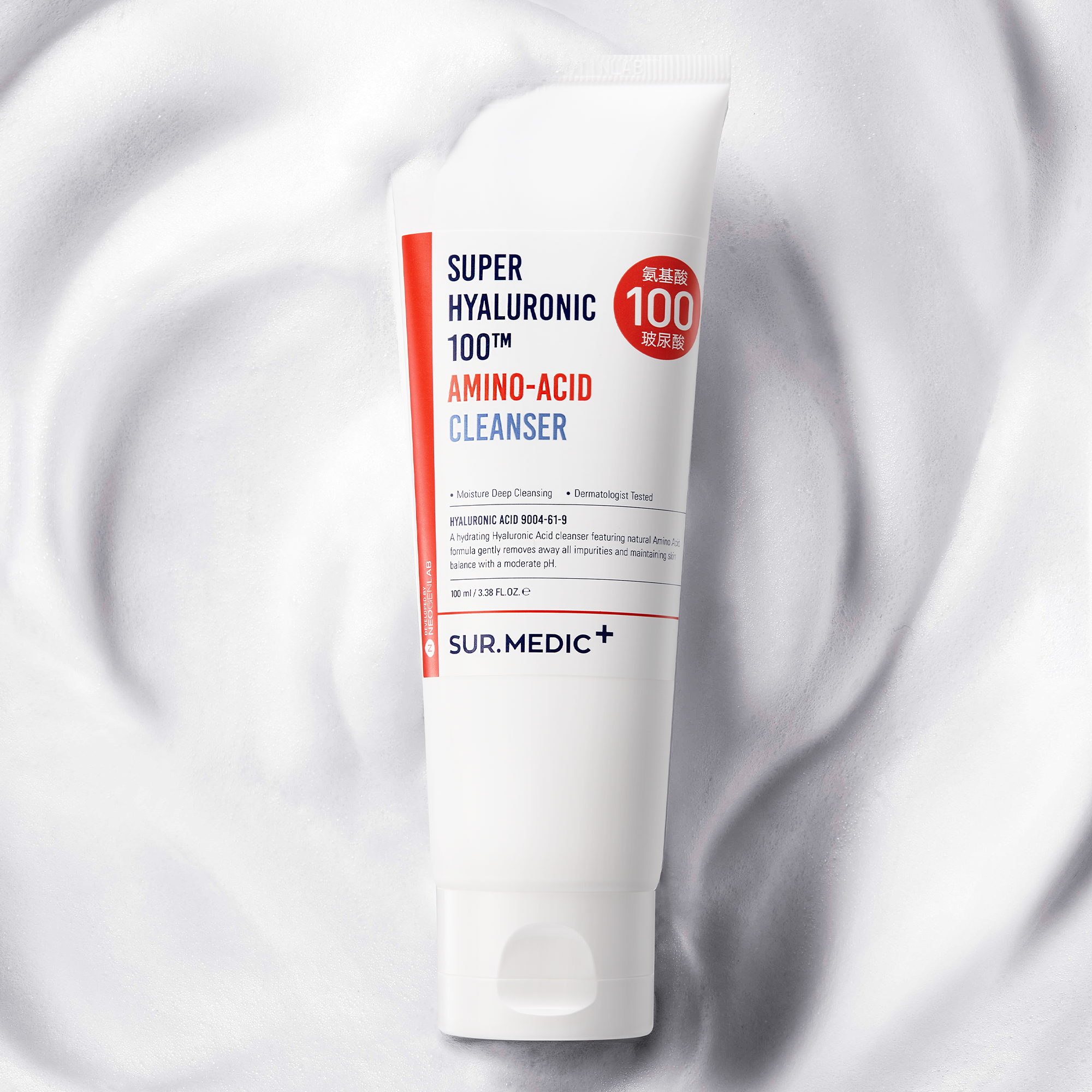 SUR.MEDIC+ SUPER HYALURONIC 100TM AMINO-ACID CLEANSER 3.38 oz / 100ml