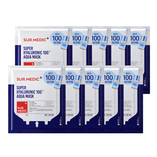 SUR.MEDIC+ SUPER HYALURONIC 100TM AQUA MASK 10.56 oz / 300g (10 SHEETS)